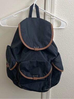 Gap Navy Backpack with Brown Trim - Classic Everyday Bag